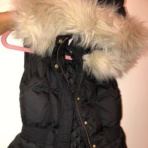 Authentic Juicy Couture Vest Jacket with beige fur